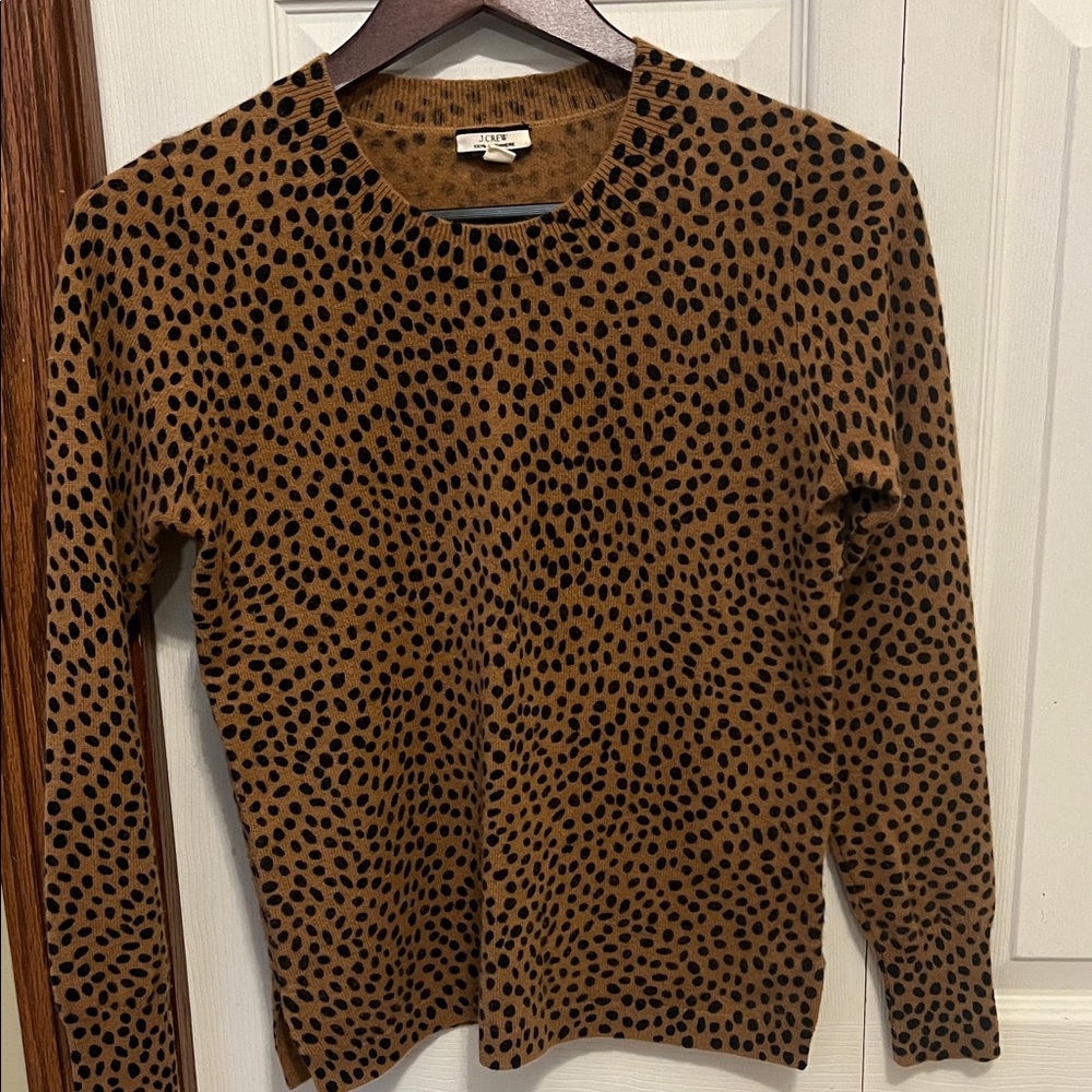 J. Crew Cashmere Leopard Print Sweater